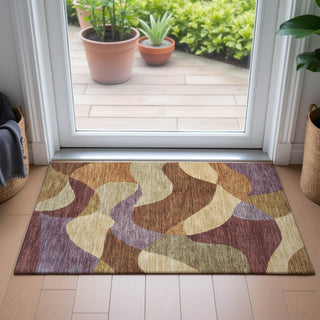 Piper Looms Chantille Abstract ACN2141 Paprika Machine Washable Area Rug Scatter Lifestyle Image Feature