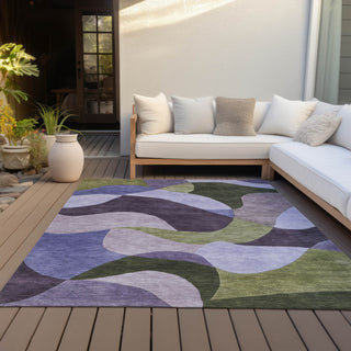 Piper Looms Chantille Abstract ACN2141 Purple Machine Washable Area Rug Outdoor Lifestyle Image Feature