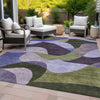 Piper Looms Chantille Abstract ACN2141 Purple Machine Washable Area Rug Outdoor Lifestyle Image Feature