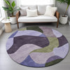 Piper Looms Chantille Abstract ACN2141 Purple Machine Washable Area Rug Round Lifestyle Image Feature