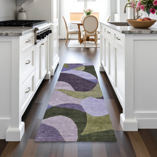 Piper Looms Chantille Abstract ACN2141 Purple Machine Washable Area Rug Runner Lifestyle Image Feature