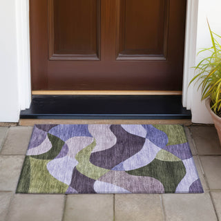 Piper Looms Chantille Abstract ACN2141 Purple Machine Washable Area Rug Scatter Outdoor Lifestyle Image Feature