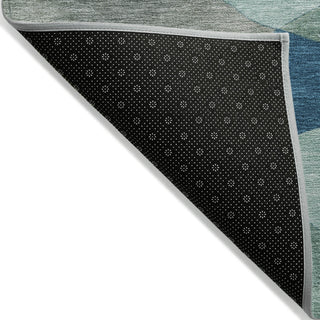 Piper Looms Chantille Abstract ACN2141 Teal Machine Washable Area Rug Backing Image