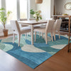 Piper Looms Chantille Abstract ACN2141 Teal Machine Washable Area Rug Lifestyle Image Feature