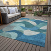 Piper Looms Chantille Abstract ACN2141 Teal Machine Washable Area Rug Outdoor Lifestyle Image Feature