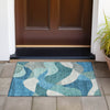Piper Looms Chantille Abstract ACN2141 Teal Machine Washable Area Rug Scatter Outdoor Lifestyle Image Feature