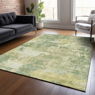 Piper Looms Chantille Abstract ACN2142 Aloe Machine Washable Area Rug Lifestyle Image Feature