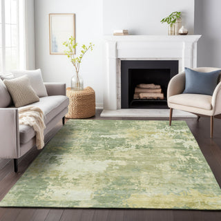Piper Looms Chantille Abstract ACN2142 Aloe Machine Washable Area Rug Lifestyle Image Feature