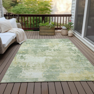 Piper Looms Chantille Abstract ACN2142 Aloe Machine Washable Area Rug Outdoor Lifestyle Image Feature