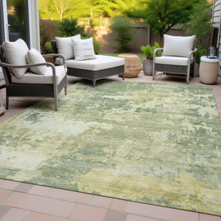 Piper Looms Chantille Abstract ACN2142 Aloe Machine Washable Area Rug Outdoor Lifestyle Image Feature