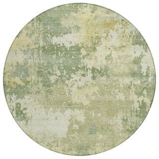 Piper Looms Chantille Abstract ACN2142 Aloe Machine Washable Area Rug Round Main Image