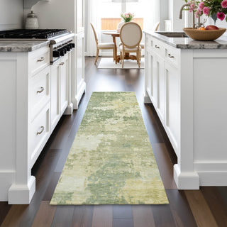 Piper Looms Chantille Abstract ACN2142 Aloe Machine Washable Area Rug Runner Lifestyle Image Feature