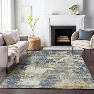 Piper Looms Chantille Abstract ACN2142 Blue Machine Washable Area Rug Lifestyle Image Feature