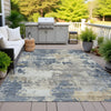 Piper Looms Chantille Abstract ACN2142 Blue Machine Washable Area Rug Outdoor Lifestyle Image Feature