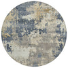 Piper Looms Chantille Abstract ACN2142 Blue Machine Washable Area Rug Round Main Image