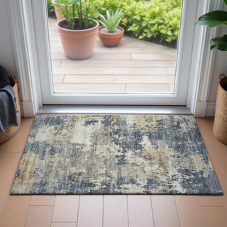 Piper Looms Chantille Abstract ACN2142 Blue Machine Washable Area Rug Scatter Lifestyle Image Feature