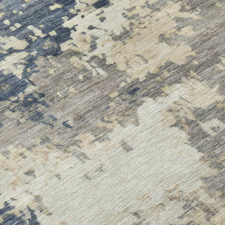 Piper Looms Chantille Abstract ACN2142 Blue Machine Washable Area Rug Swatch Image
