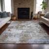 Piper Looms Chantille Abstract ACN2142 Chocolate Machine Washable Area Rug Lifestyle Image Feature