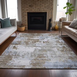 Piper Looms Chantille Abstract ACN2142 Chocolate Machine Washable Area Rug Lifestyle Image Feature