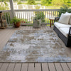 Piper Looms Chantille Abstract ACN2142 Chocolate Machine Washable Area Rug Outdoor Lifestyle Image Feature