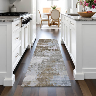 Piper Looms Chantille Abstract ACN2142 Chocolate Machine Washable Area Rug Runner Lifestyle Image Feature