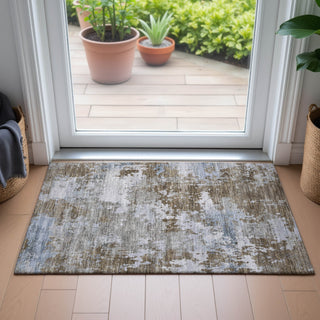 Piper Looms Chantille Abstract ACN2142 Chocolate Machine Washable Area Rug Scatter Lifestyle Image Feature