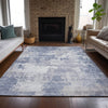 Piper Looms Chantille Abstract ACN2142 Denim Machine Washable Area Rug Lifestyle Image Feature