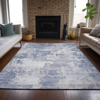 Piper Looms Chantille Abstract ACN2142 Denim Machine Washable Area Rug Lifestyle Image Feature