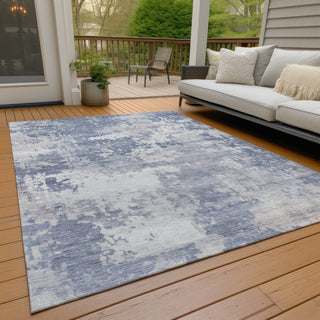 Piper Looms Chantille Abstract ACN2142 Denim Machine Washable Area Rug Outdoor Lifestyle Image Feature
