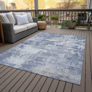 Piper Looms Chantille Abstract ACN2142 Denim Machine Washable Area Rug Outdoor Lifestyle Image Feature
