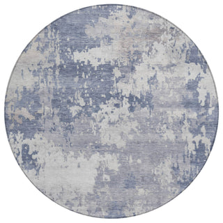 Piper Looms Chantille Abstract ACN2142 Denim Machine Washable Area Rug Round Main Image