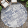 Piper Looms Chantille Abstract ACN2142 Denim Machine Washable Area Rug Round Outdoor Lifestyle Image Feature