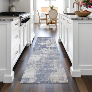 Piper Looms Chantille Abstract ACN2142 Denim Machine Washable Area Rug Runner Lifestyle Image Feature