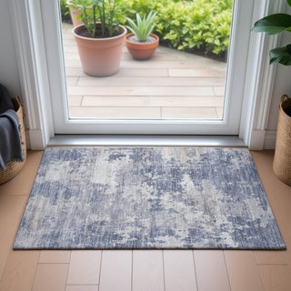 Piper Looms Chantille Abstract ACN2142 Denim Machine Washable Area Rug Scatter Lifestyle Image Feature