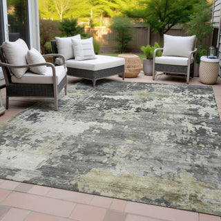 Piper Looms Chantille Abstract ACN2142 Pewter Machine Washable Area Rug Outdoor Lifestyle Image Feature