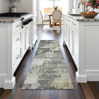 Piper Looms Chantille Abstract ACN2142 Pewter Machine Washable Area Rug Runner Lifestyle Image Feature