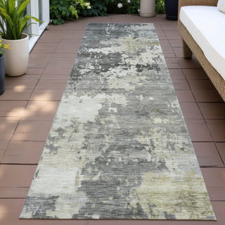 Piper Looms Chantille Abstract ACN2142 Pewter Machine Washable Area Rug Runner Outdoor Lifestyle Image Feature