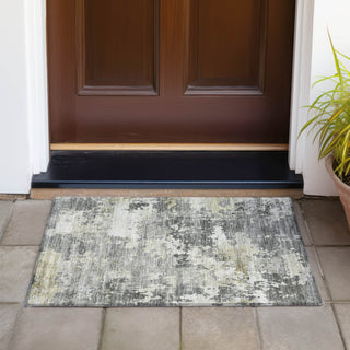 Piper Looms Chantille Abstract ACN2142 Pewter Machine Washable Area Rug Scatter Outdoor Lifestyle Image Feature