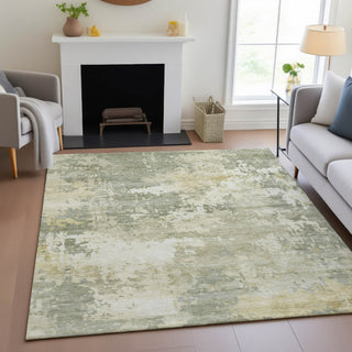 Piper Looms Chantille Abstract ACN2142 Sage Machine Washable Area Rug Lifestyle Image Feature