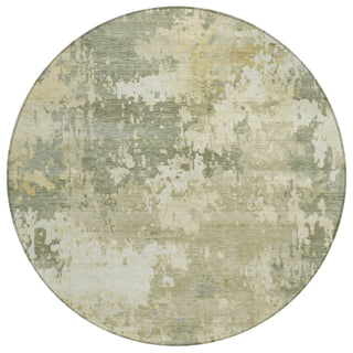 Piper Looms Chantille Abstract ACN2142 Sage Machine Washable Area Rug Round Main Image