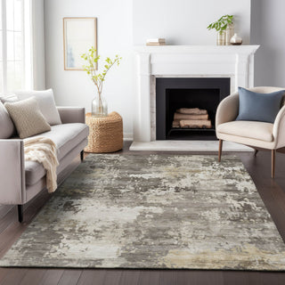 Piper Looms Chantille Abstract ACN2142 Taupe Machine Washable Area Rug Lifestyle Image Feature