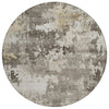 Piper Looms Chantille Abstract ACN2142 Taupe Machine Washable Area Rug Round Main Image