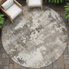 Piper Looms Chantille Abstract ACN2142 Taupe Machine Washable Area Rug Round Outdoor Lifestyle Image Feature