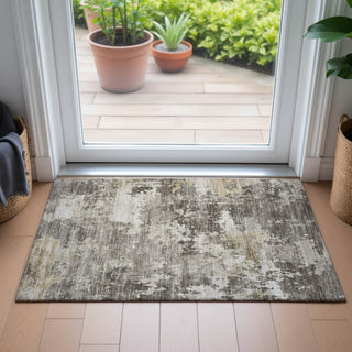 Piper Looms Chantille Abstract ACN2142 Taupe Machine Washable Area Rug Scatter Lifestyle Image Feature