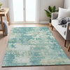 Piper Looms Chantille Abstract ACN2142 Teal Machine Washable Area Rug Lifestyle Image Feature