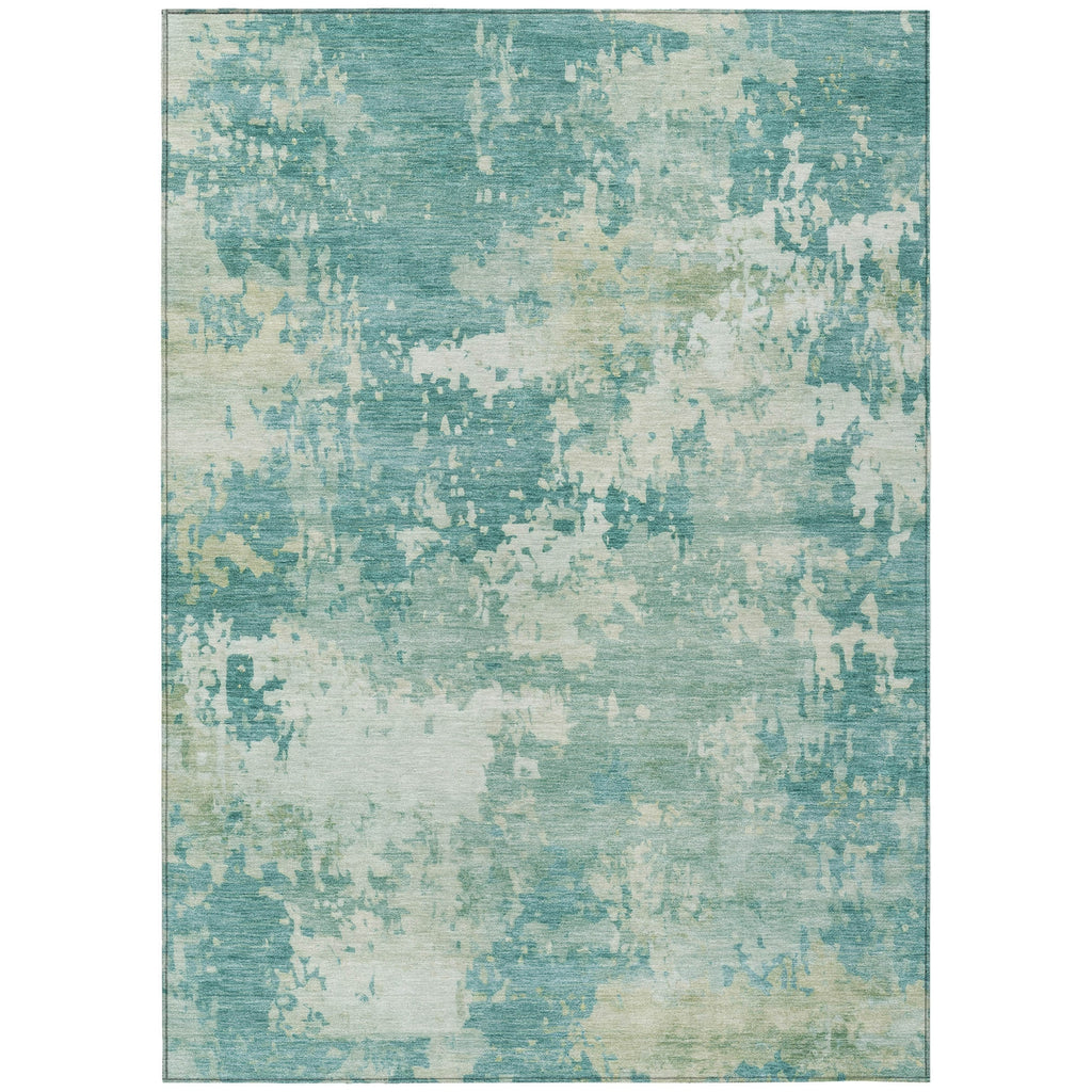 Piper Looms Chantille Abstract ACN2142 Teal Machine Washable Area Rug main image