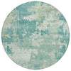 Piper Looms Chantille Abstract ACN2142 Teal Machine Washable Area Rug Round Main Image