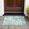 Piper Looms Chantille Abstract ACN2142 Teal Machine Washable Area Rug Scatter Outdoor Lifestyle Image Feature