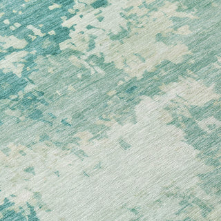 Piper Looms Chantille Abstract ACN2142 Teal Machine Washable Area Rug Swatch Image