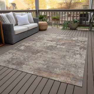 Piper Looms Chantille Abstract ACN2143 Brown Machine Washable Area Rug Outdoor Lifestyle Image Feature